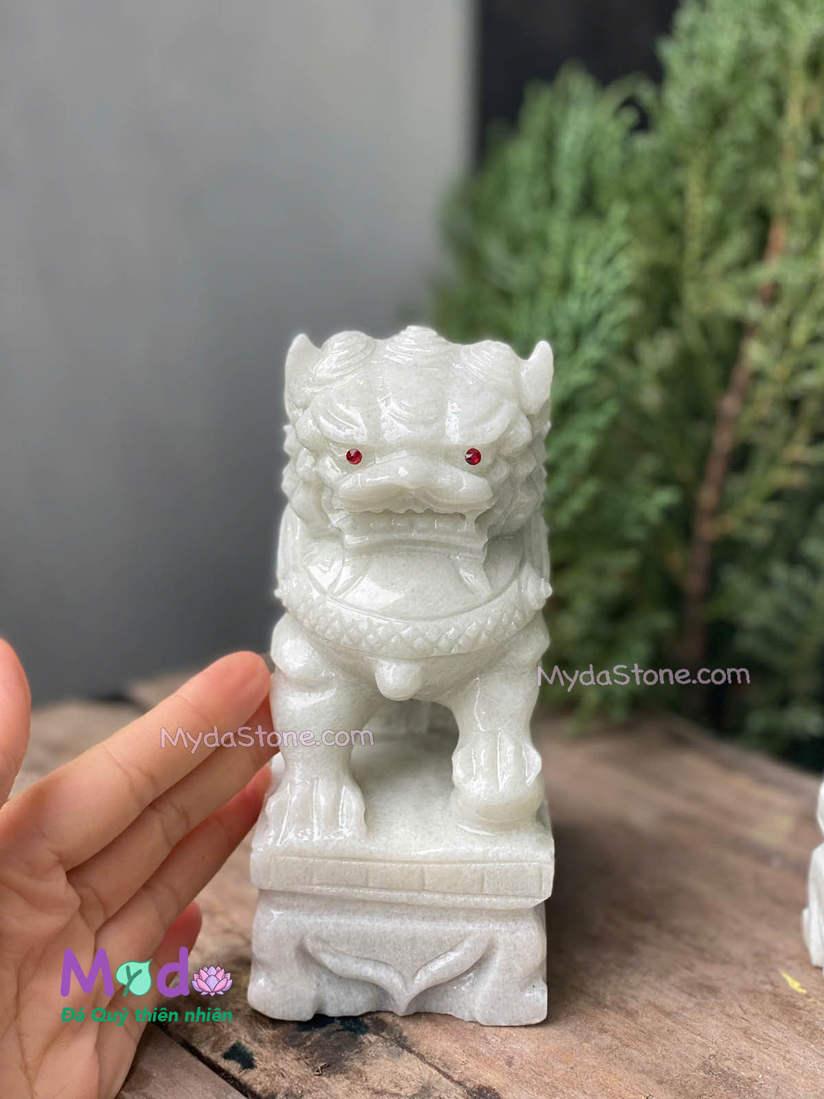 Tượng Kỳ Lân đá Cẩm Thạch Trắng Xanh