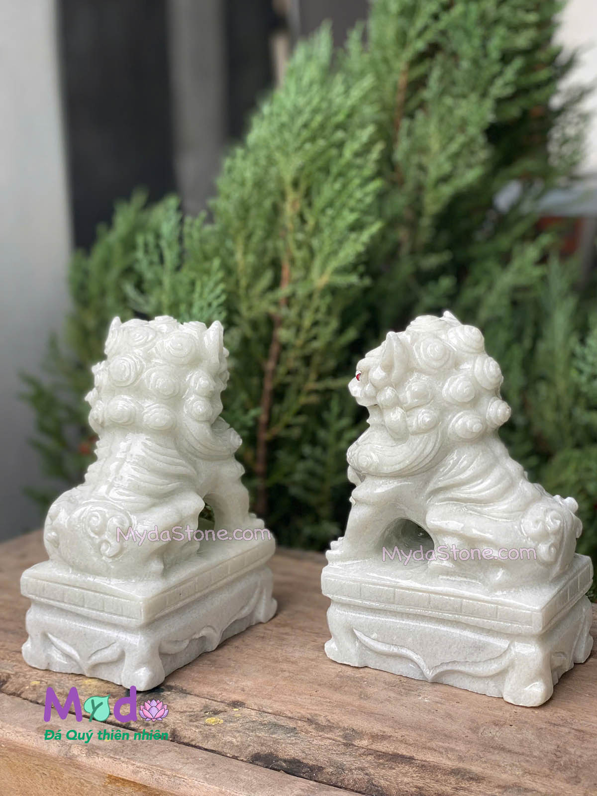 Tượng Kỳ Lân đá Cẩm Thạch Trắng Xanh