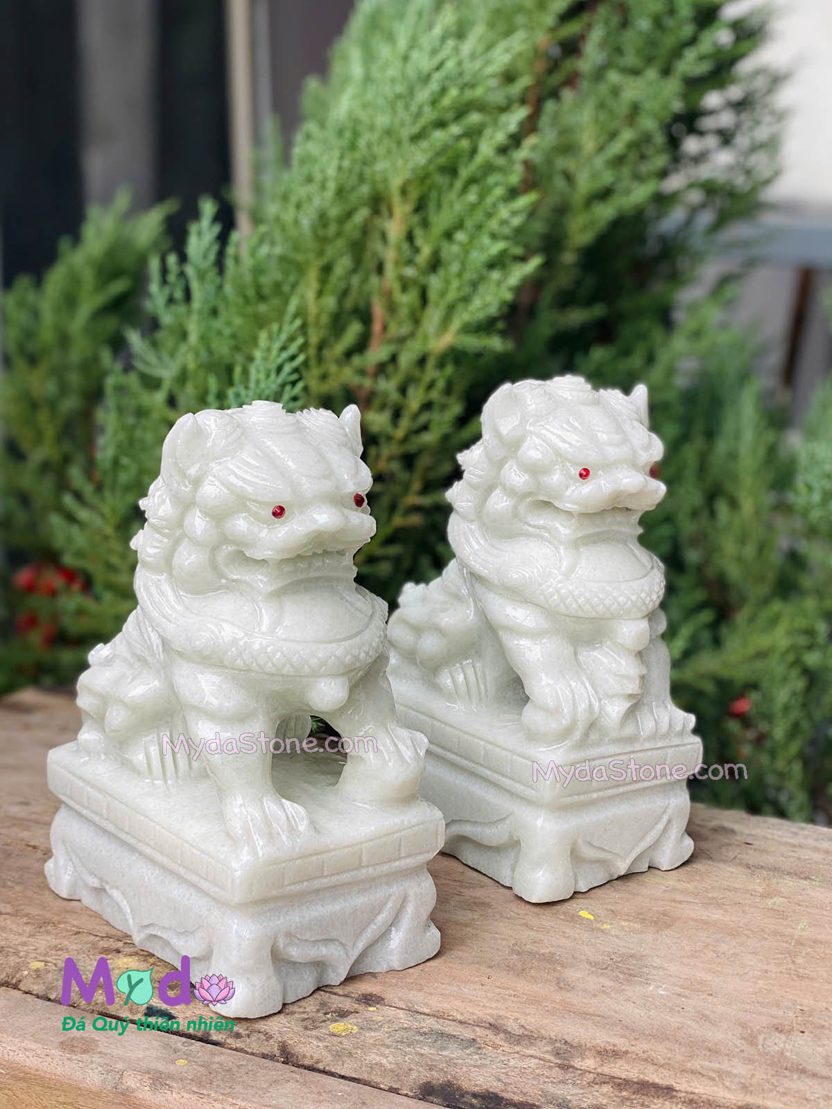Tượng Kỳ Lân đá Cẩm Thạch Trắng Xanh