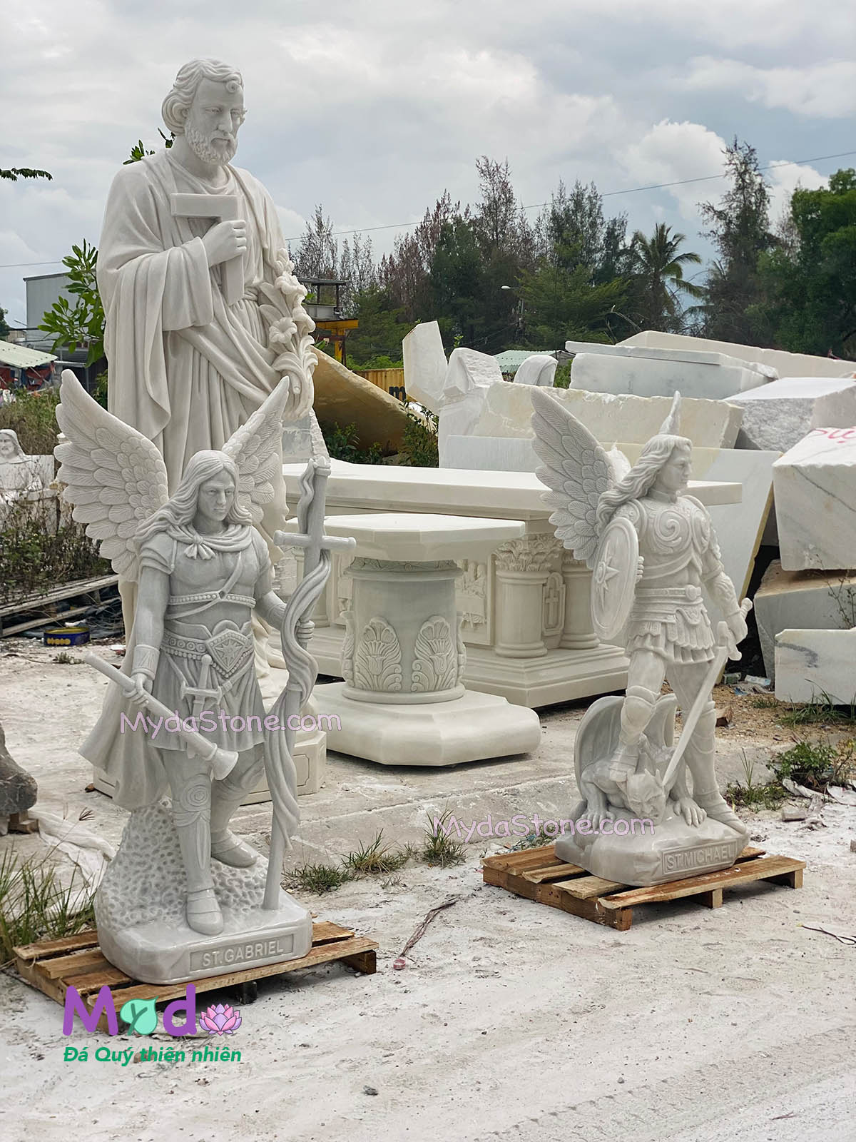 Tổng lãnh thiên thần Michael, Gabriel đá Cẩm Thạch Trắng