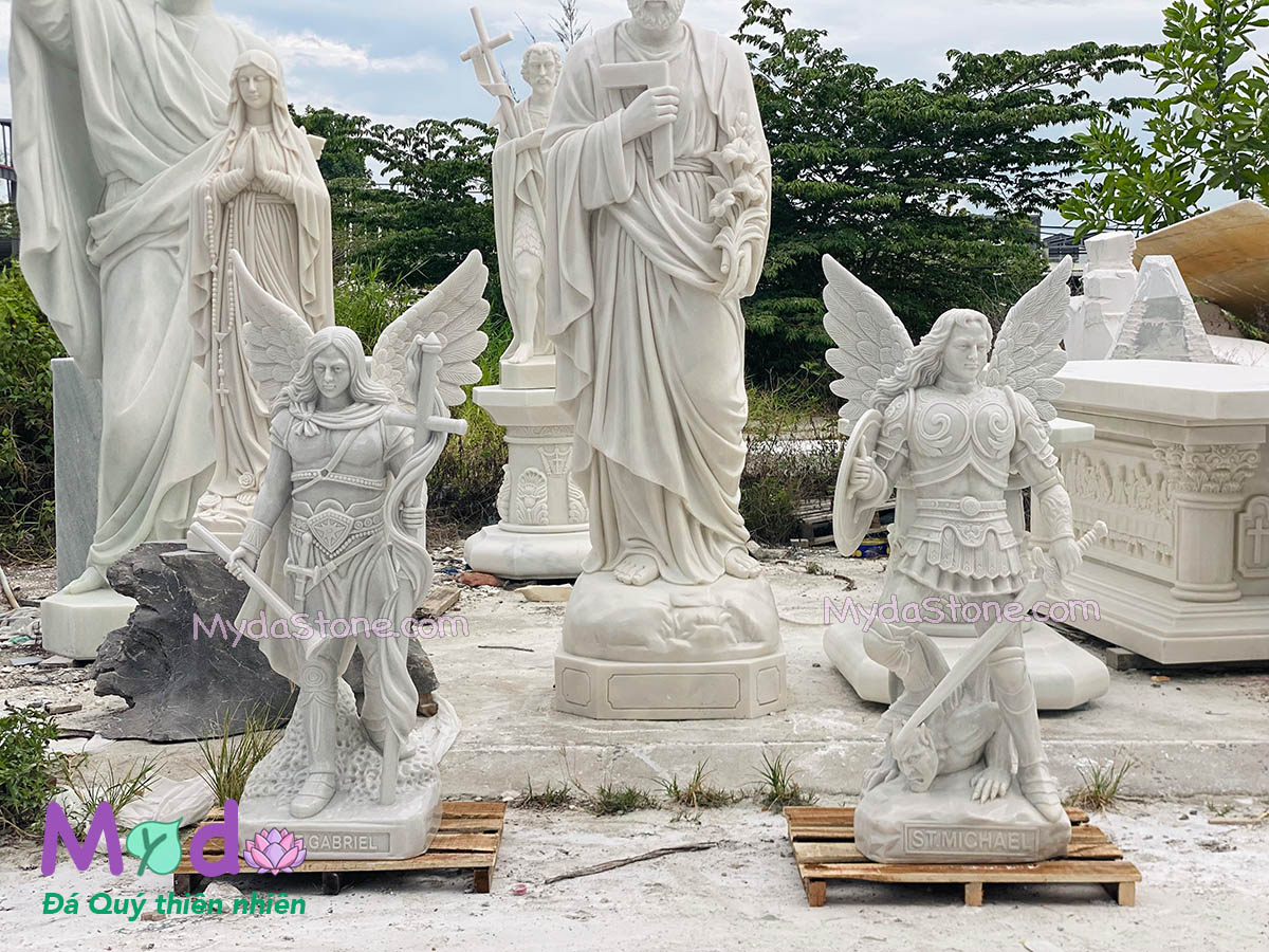 Tổng lãnh thiên thần Michael, Gabriel đá Cẩm Thạch Trắng