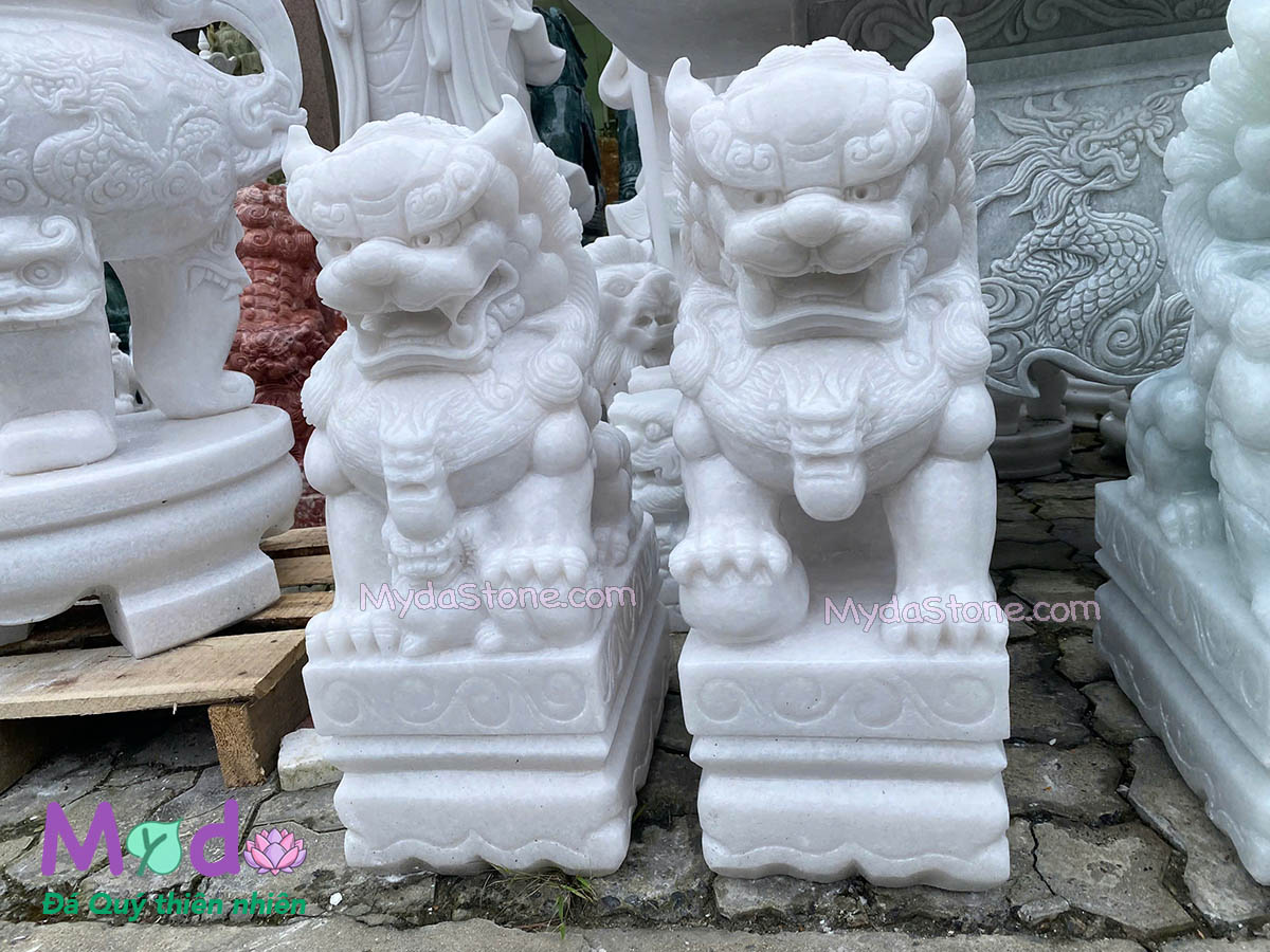 Tượng Kỳ Lân đá Cẩm Thạch Trắng