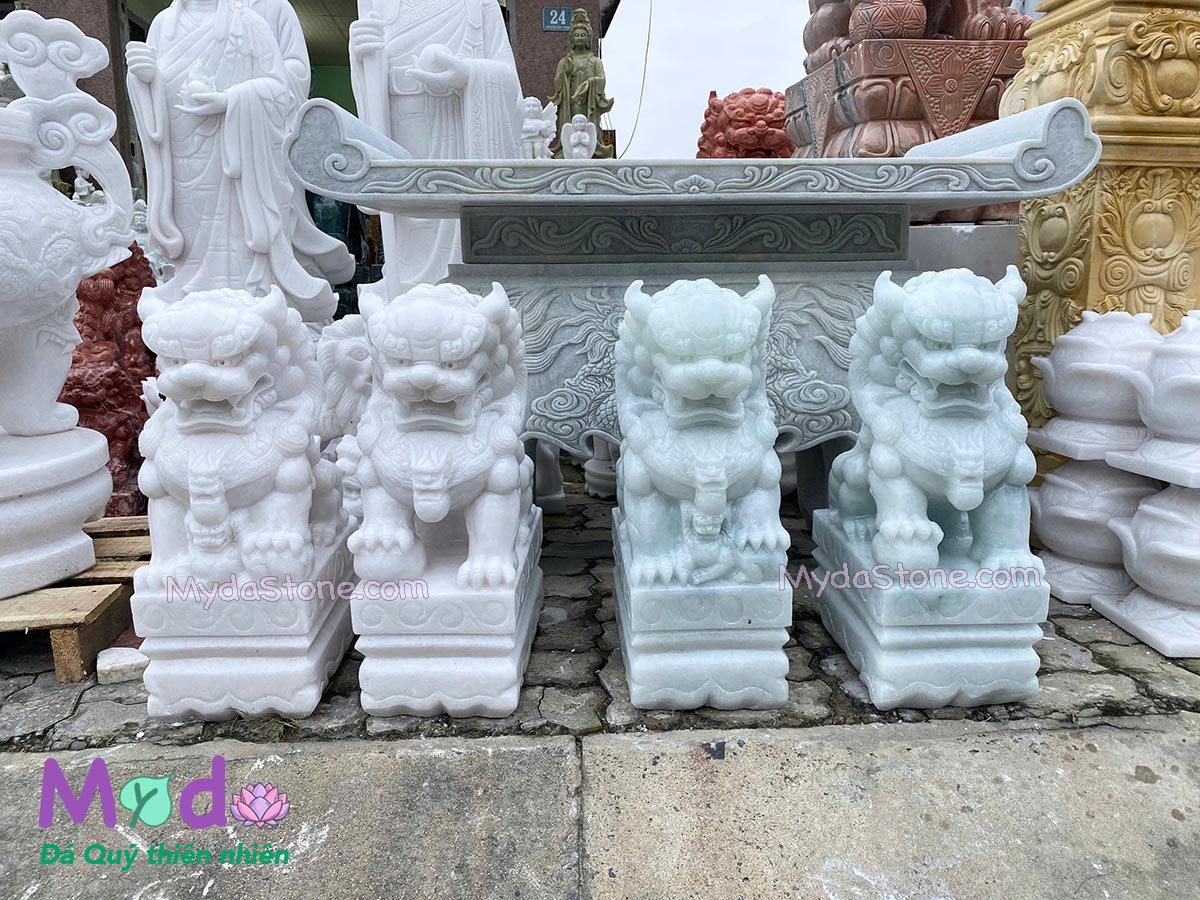 Tượng Kỳ Lân đá Cẩm Thạch Trắng