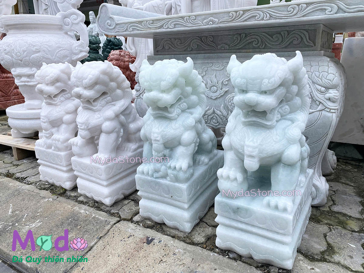 Tượng Kỳ Lân đá Cẩm Thạch Trắng