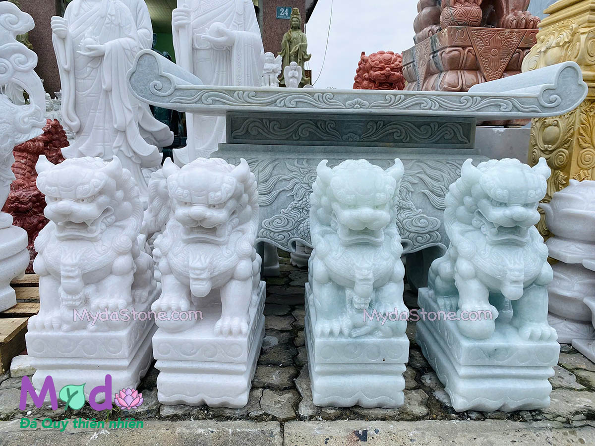 Tượng Kỳ Lân đá Cẩm Thạch Trắng