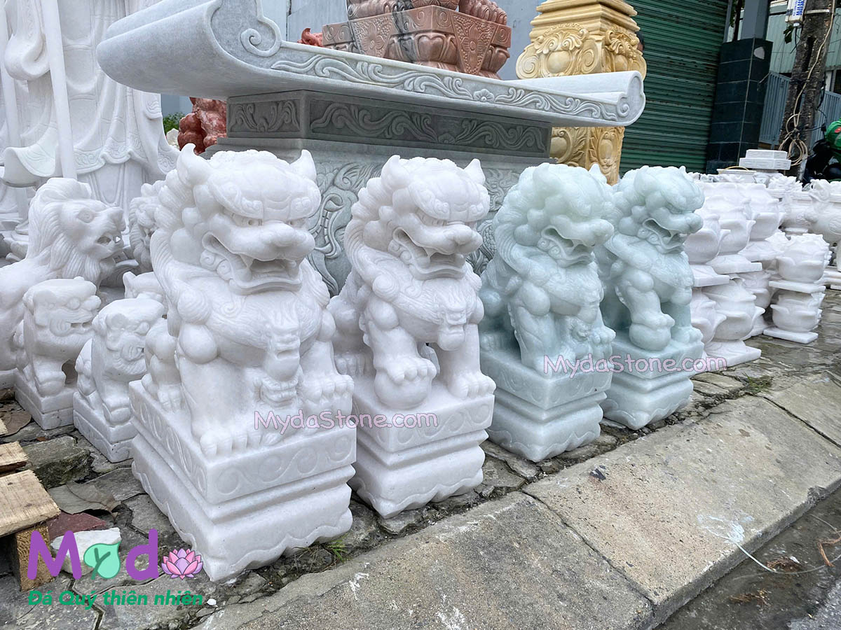 Tượng Kỳ Lân đá Cẩm Thạch Trắng
