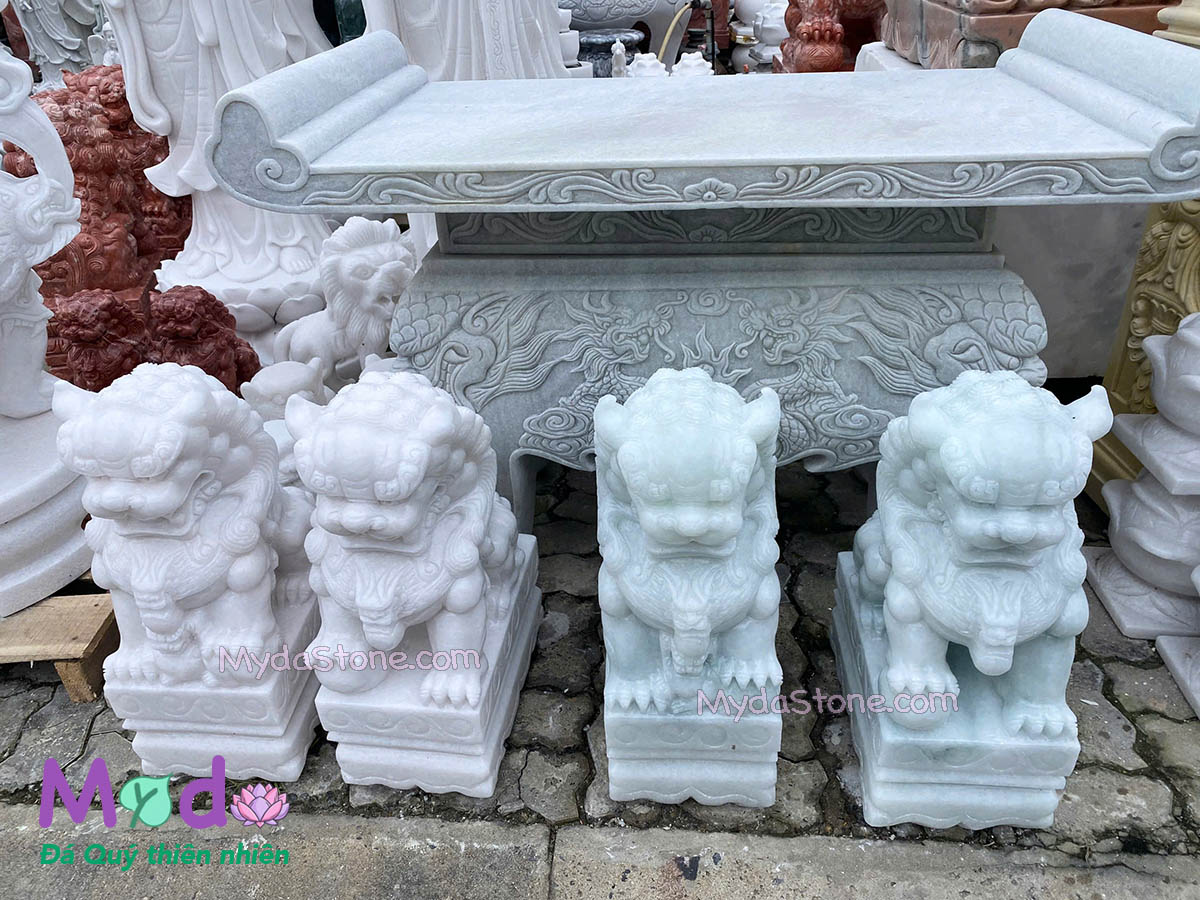 Tượng Kỳ Lân đá Cẩm Thạch Trắng
