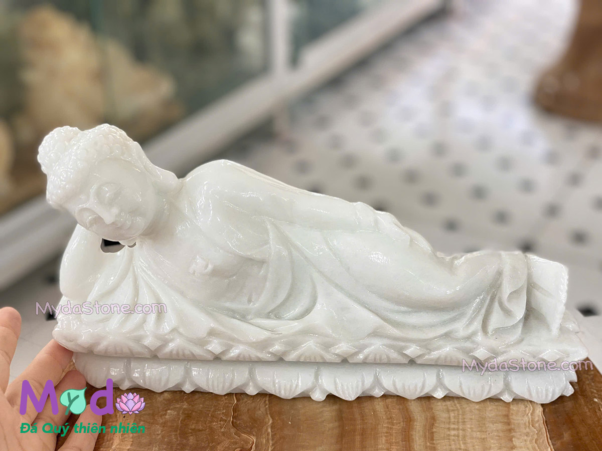 Tượng Phật Thích Ca nằm đá Cẩm Thạch Trắng