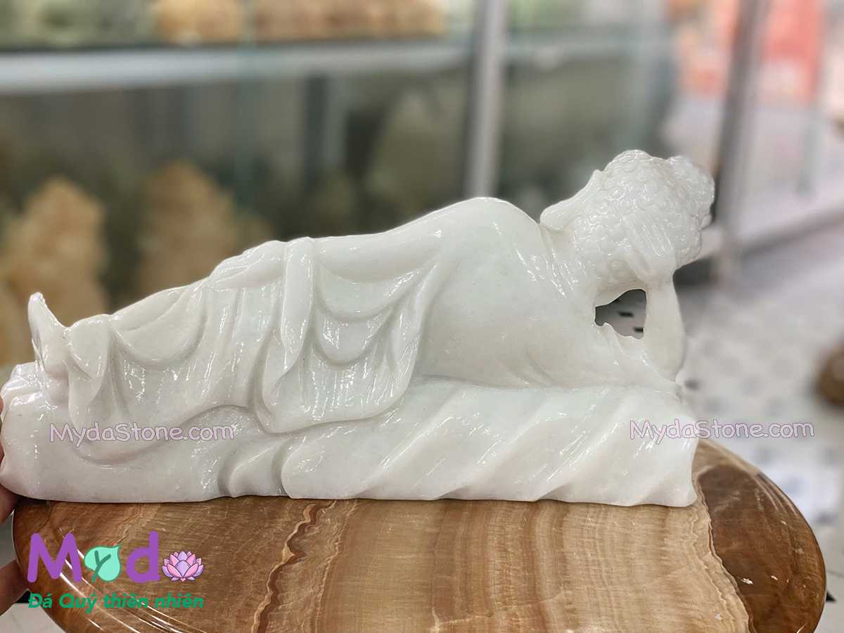 Tượng Phật Thích Ca nằm đá Cẩm Thạch Trắng