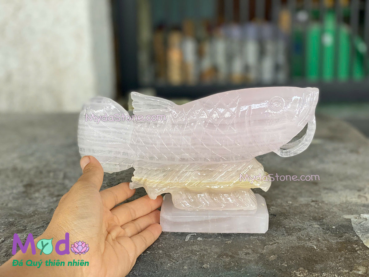 Tượng Cá Chép Kim Long đá Ngọc Hồng