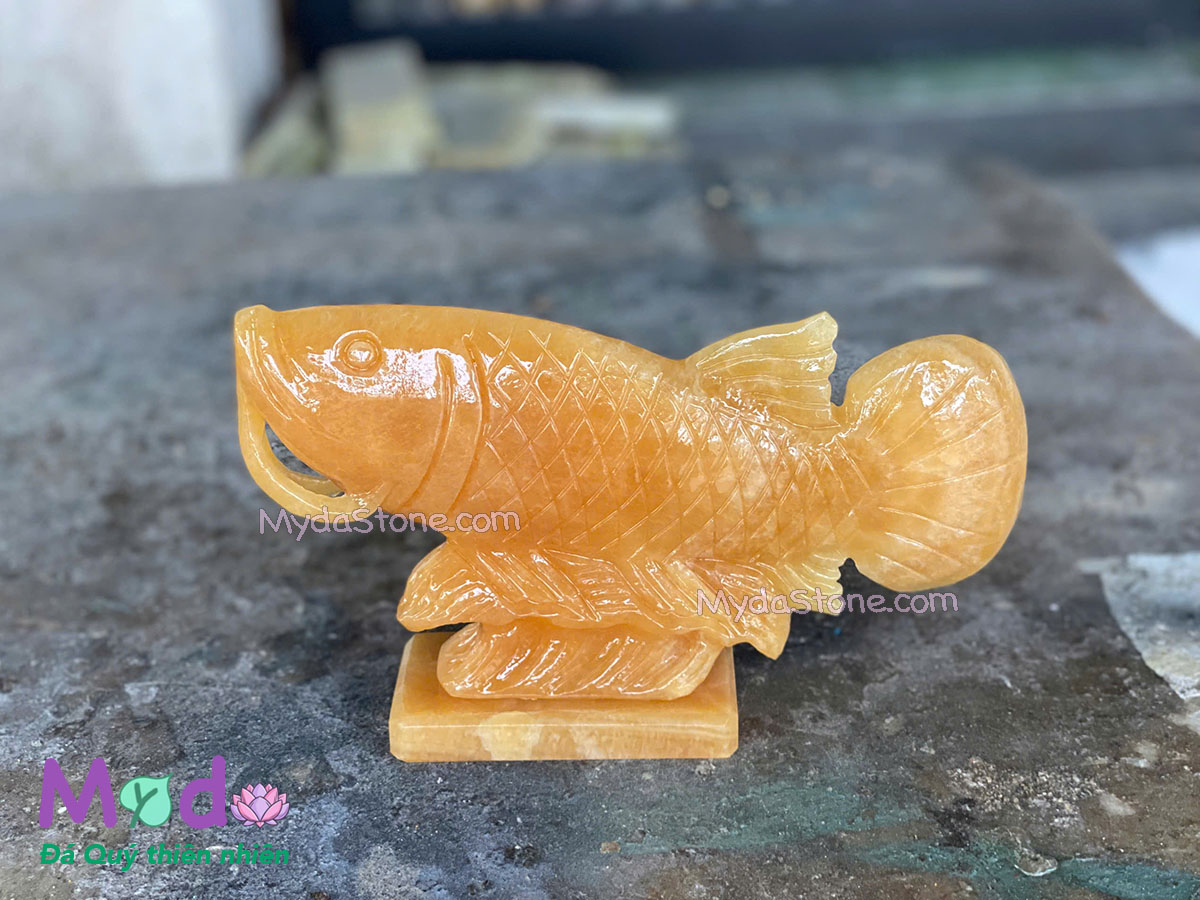 Tượng Cá Chép Kim Long đá Ngọc Hoàng Long