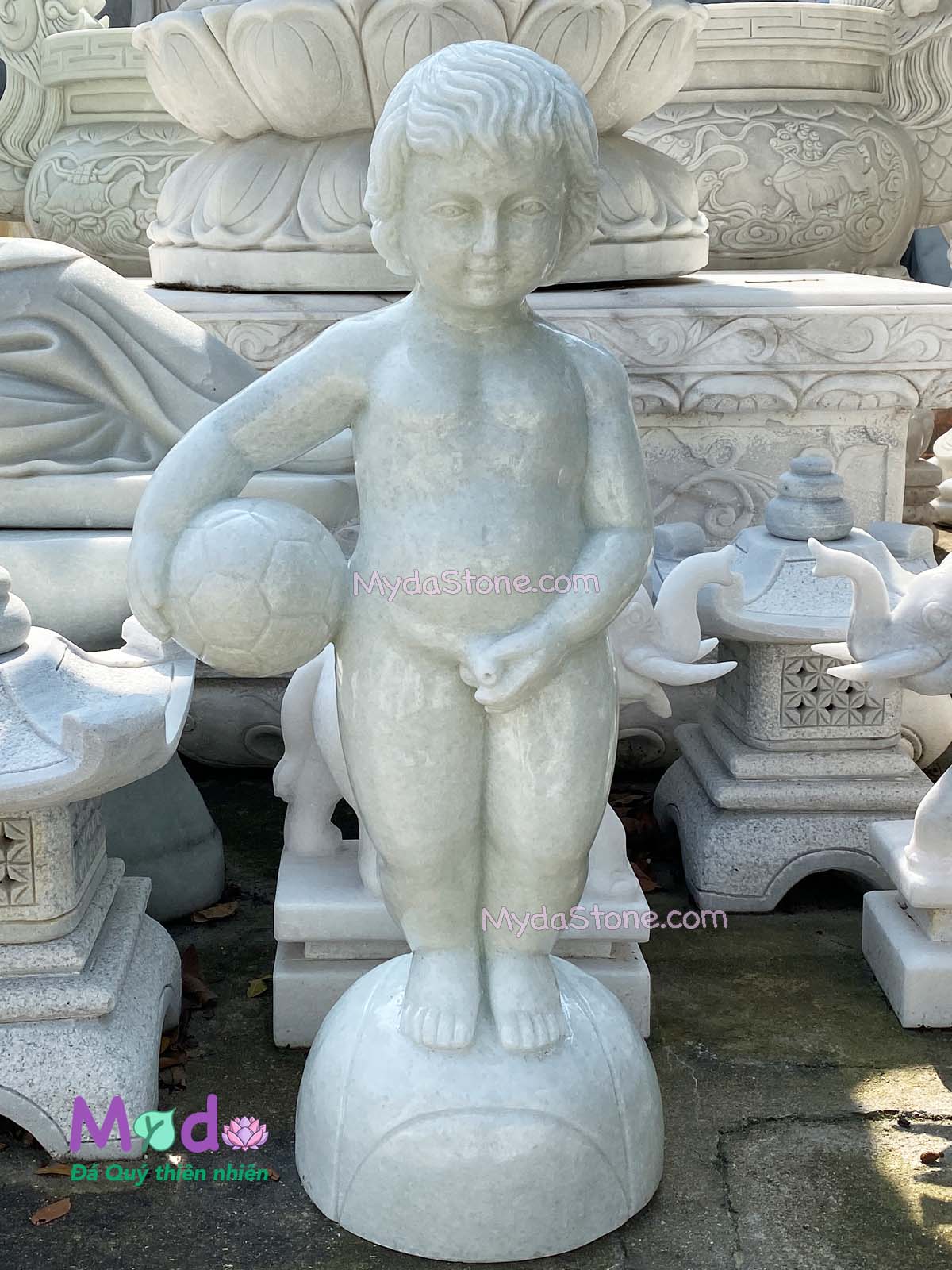 Chú Bé Đứng Tè Manneken Pis đá Cẩm Thạch Trắng Xanh