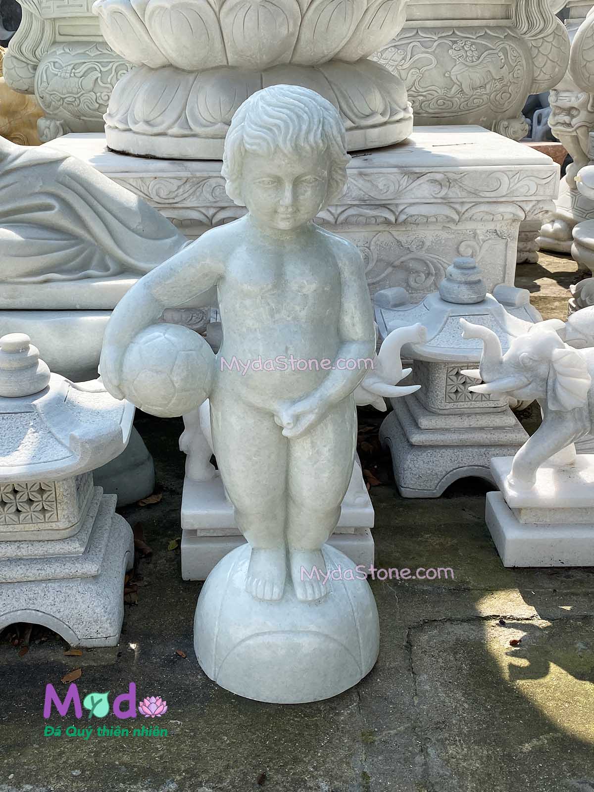Chú Bé Đứng Tè Manneken Pis đá Cẩm Thạch Trắng Xanh