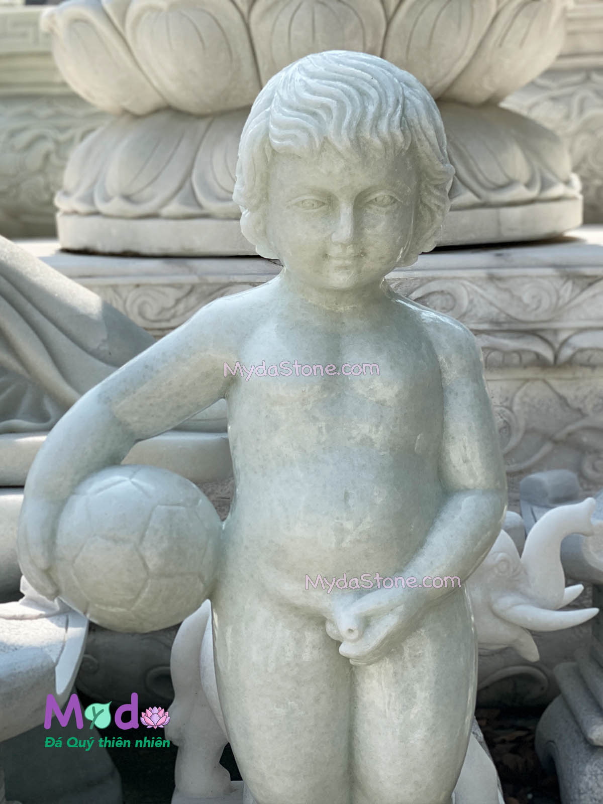 Chú Bé Đứng Tè Manneken Pis đá Cẩm Thạch Trắng Xanh