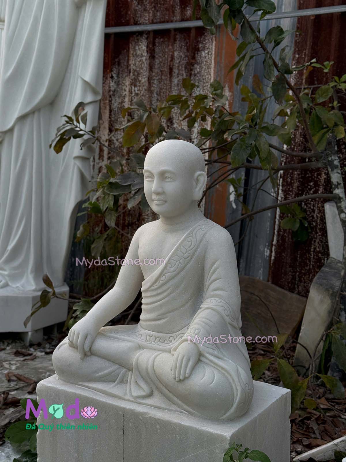Tượng Chân dung Phật Hoàng đá Cẩm Thạch Trắng