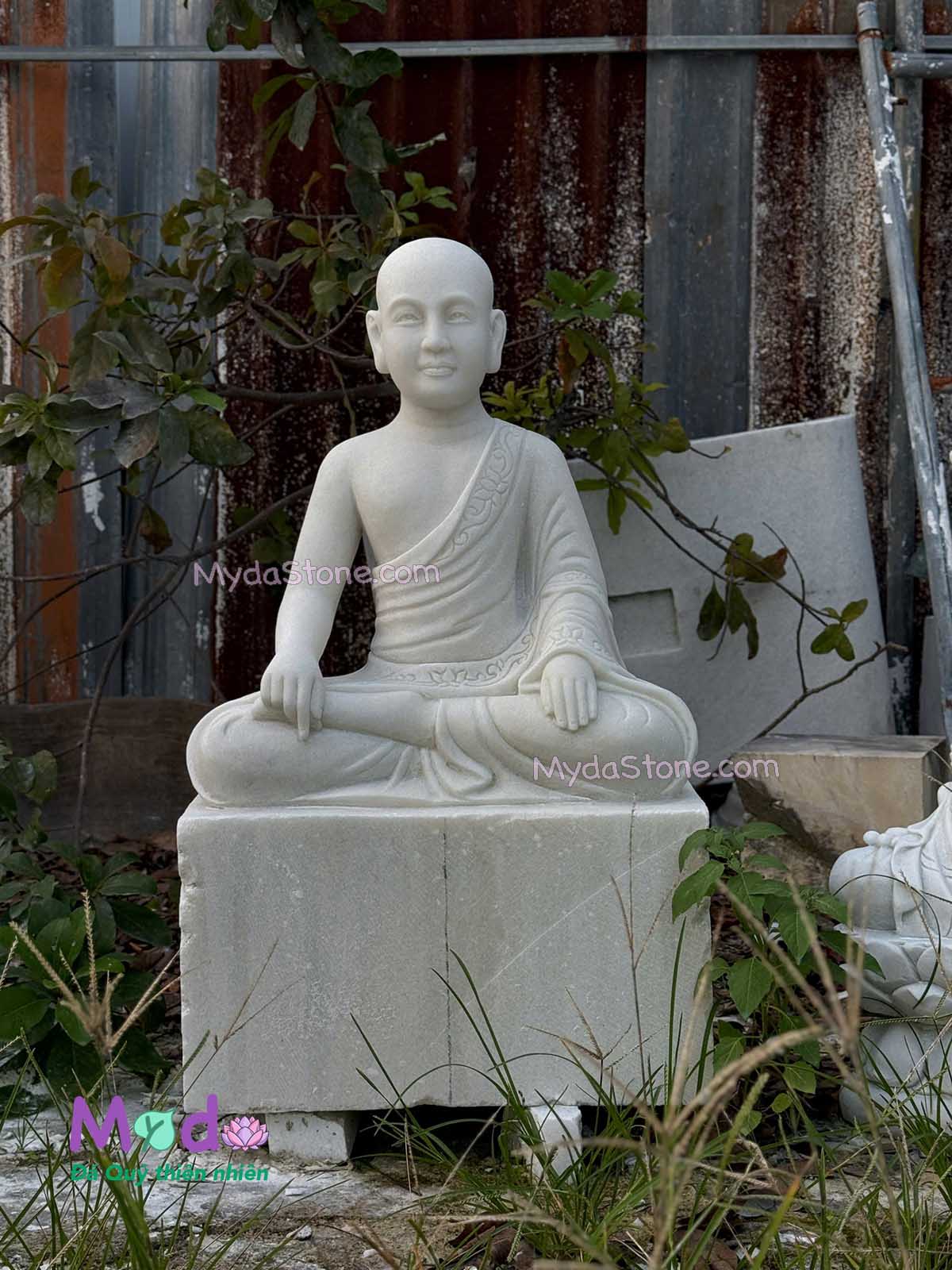 Tượng Chân dung Phật Hoàng đá Cẩm Thạch Trắng