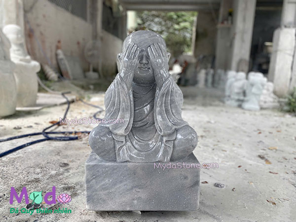 Tượng Chú Tiểu đá Cẩm Thạch Xám
