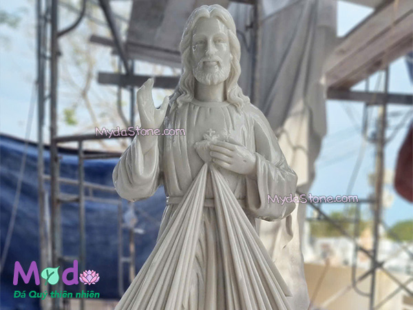 Tượng Lòng Chúa Thương Xót đá Cẩm Thạch Trắng