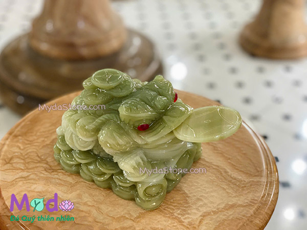 Tượng Cóc Thiềm Thừ đá Ngọc Xanh Pakistan