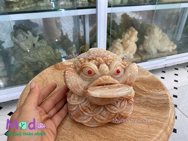 Tượng Cóc Thiềm Thừ đá Vân Gỗ tự nhiên