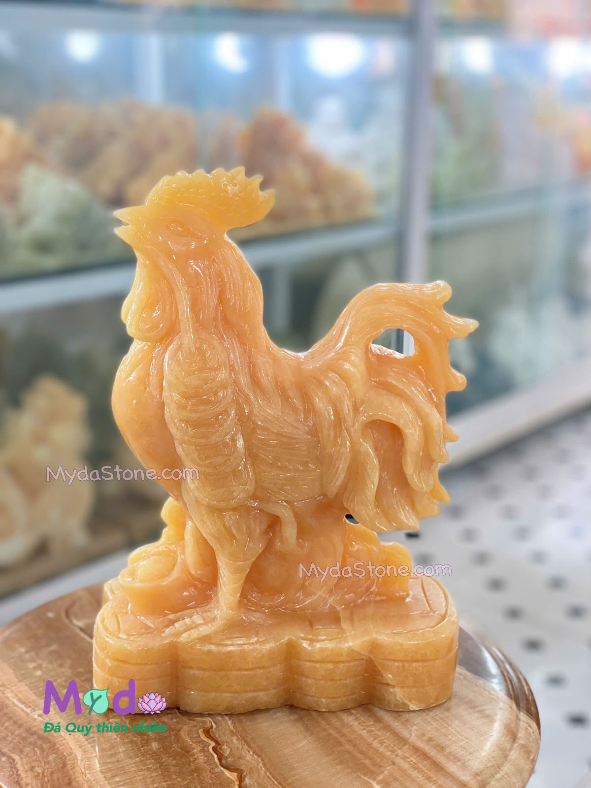 Tượng Con Gà Phong Thuỷ đá Ngọc Hoàng Long