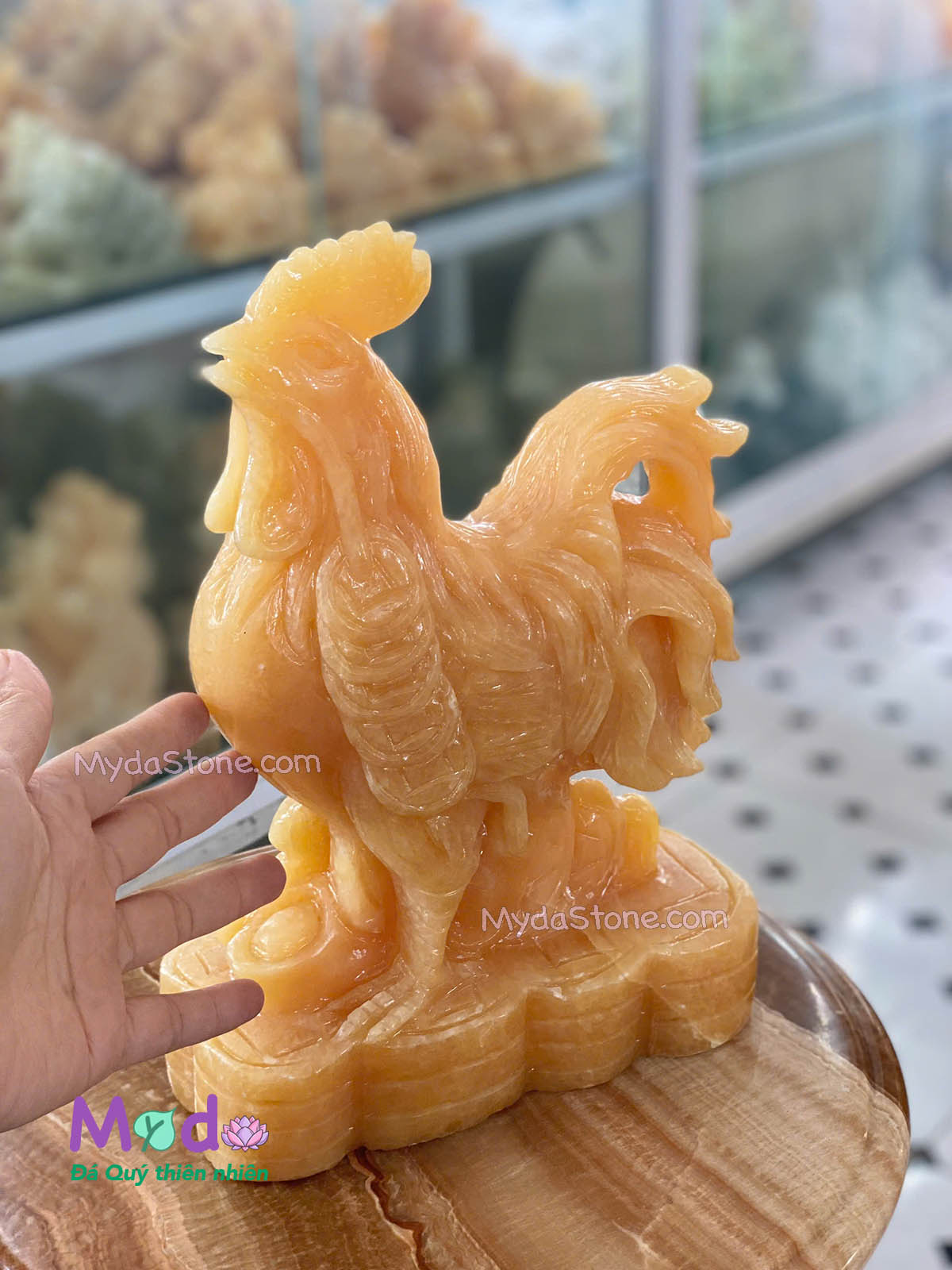 Tượng Con Gà Phong Thuỷ đá Ngọc Hoàng Long