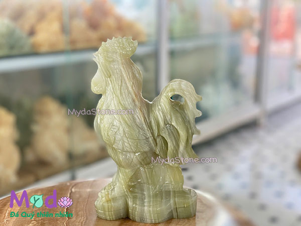 Tượng Con Gà đá Ngọc Xanh Pakistan