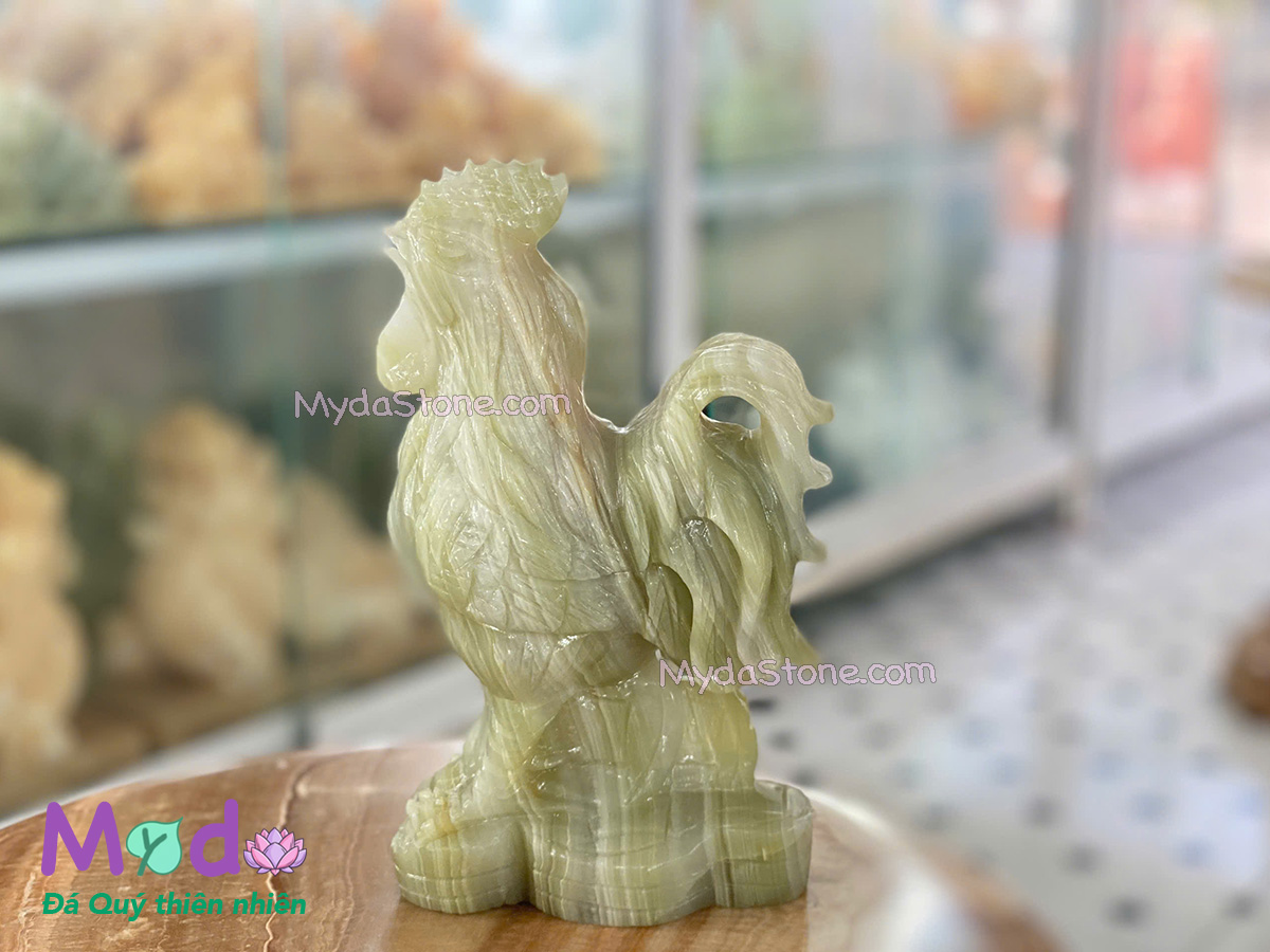 Tượng Con Gà đá Ngọc Xanh Pakistan