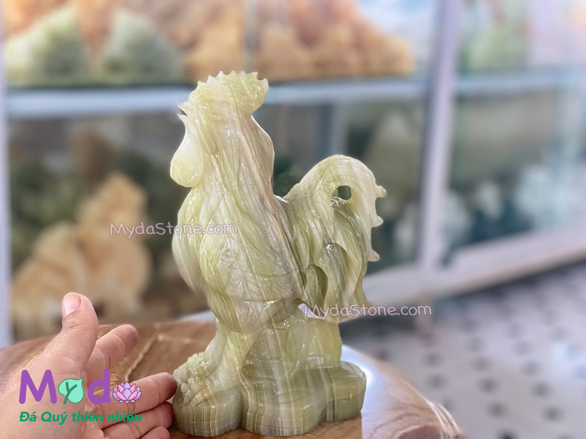 Tượng Con Gà đá Ngọc Xanh Pakistan