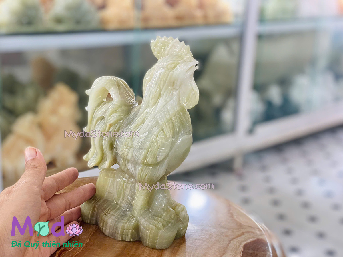 Tượng Con Gà đá Ngọc Xanh Pakistan