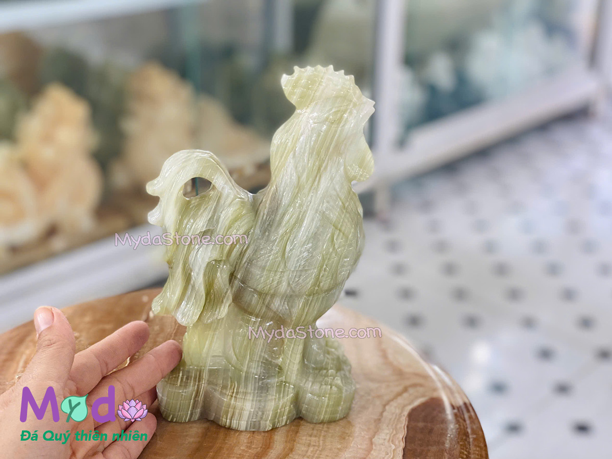 Tượng Con Gà đá Ngọc Xanh Pakistan