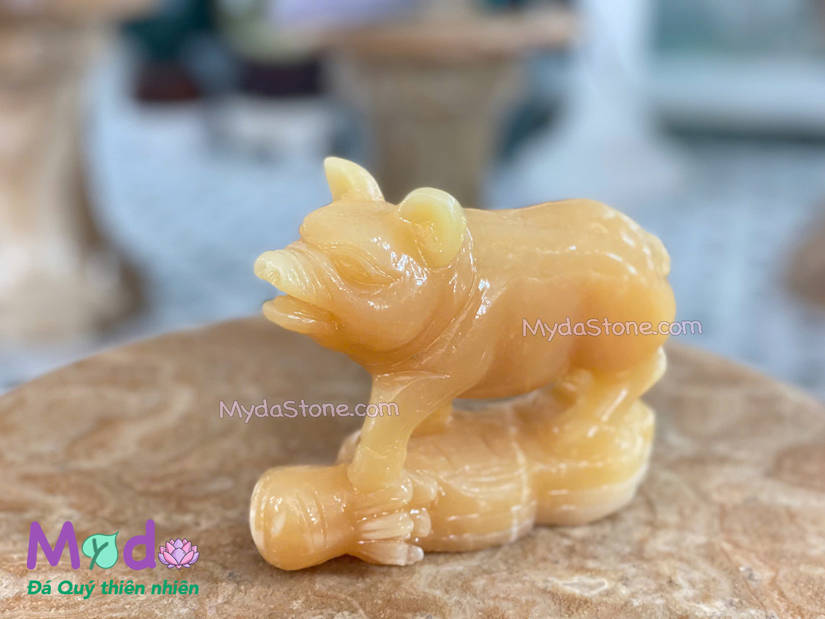 Tượng Con Heo phong thuỷ đá Ngọc Hoàng Long