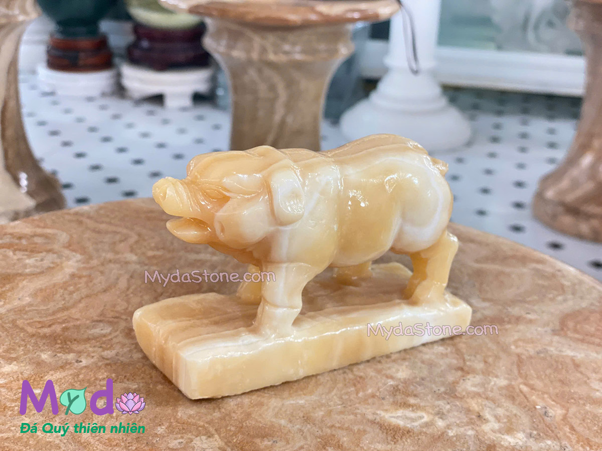 Tượng Con Heo phong thuỷ đá Ngọc Hoàng Long