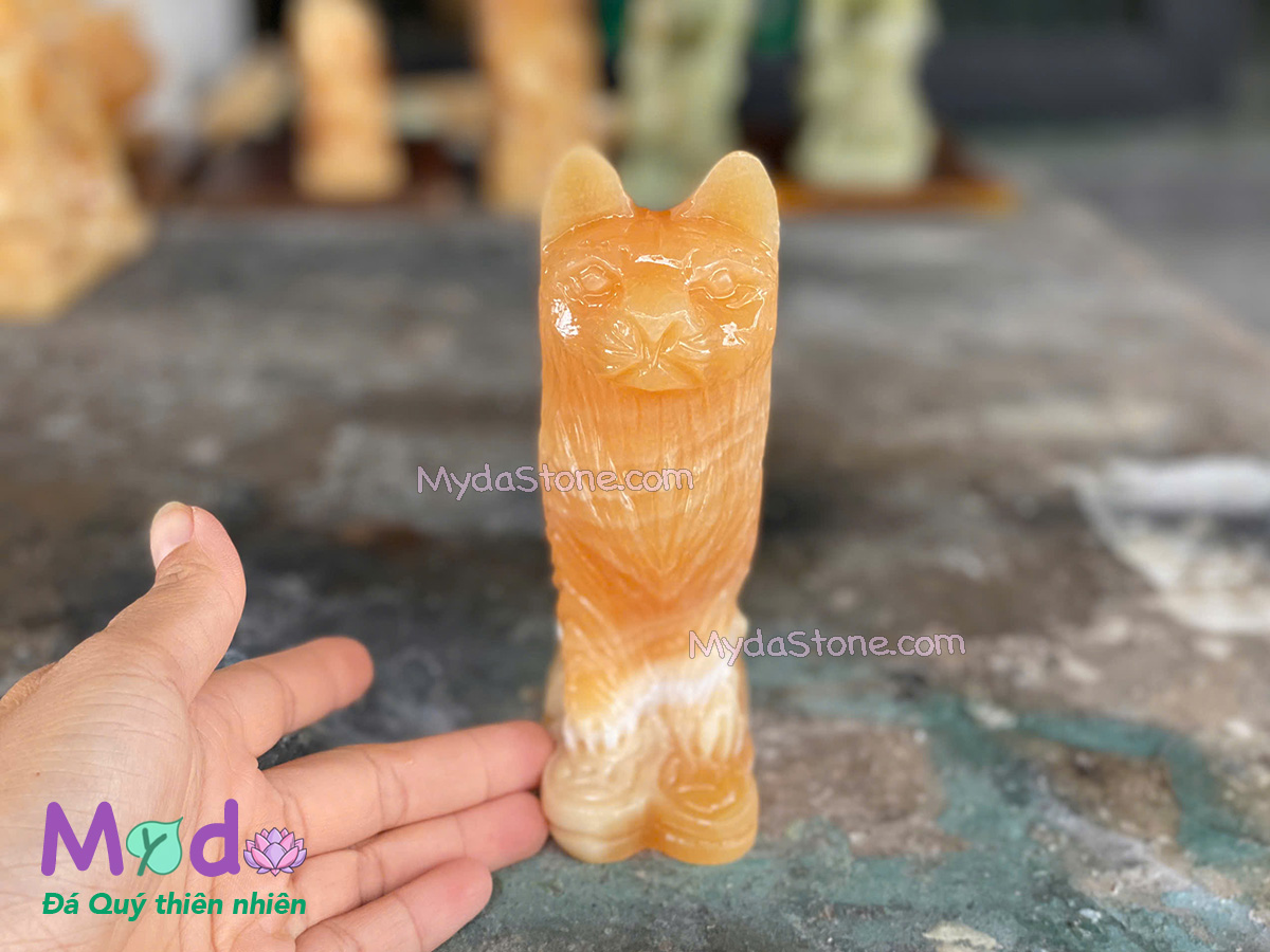 Tượng Con Mèo Đá Ngọc Hoàng Long