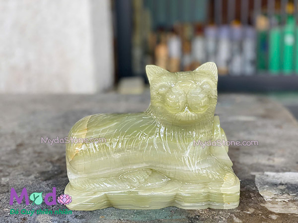 Tượng Con Mèo đá Ngọc Xanh Pakistan