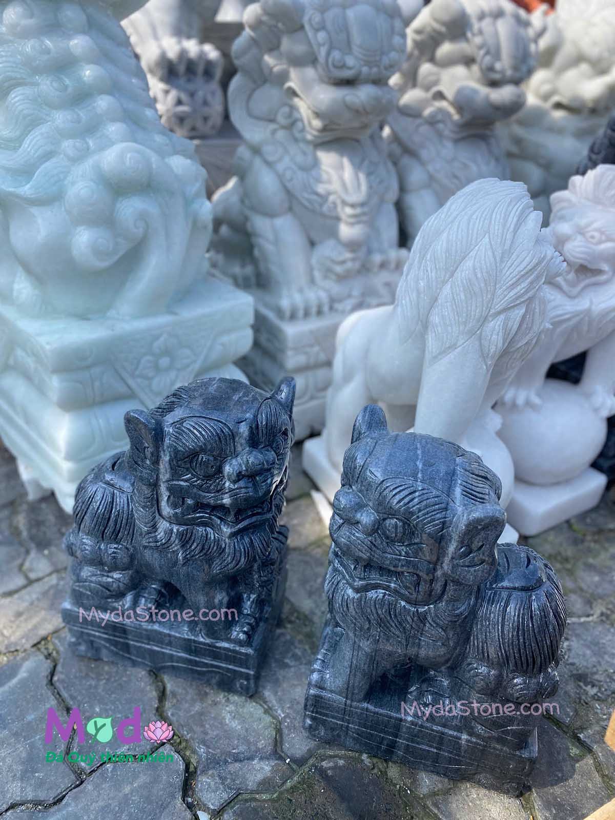 Tượng Con Nghê đá Cẩm Thạch Đen