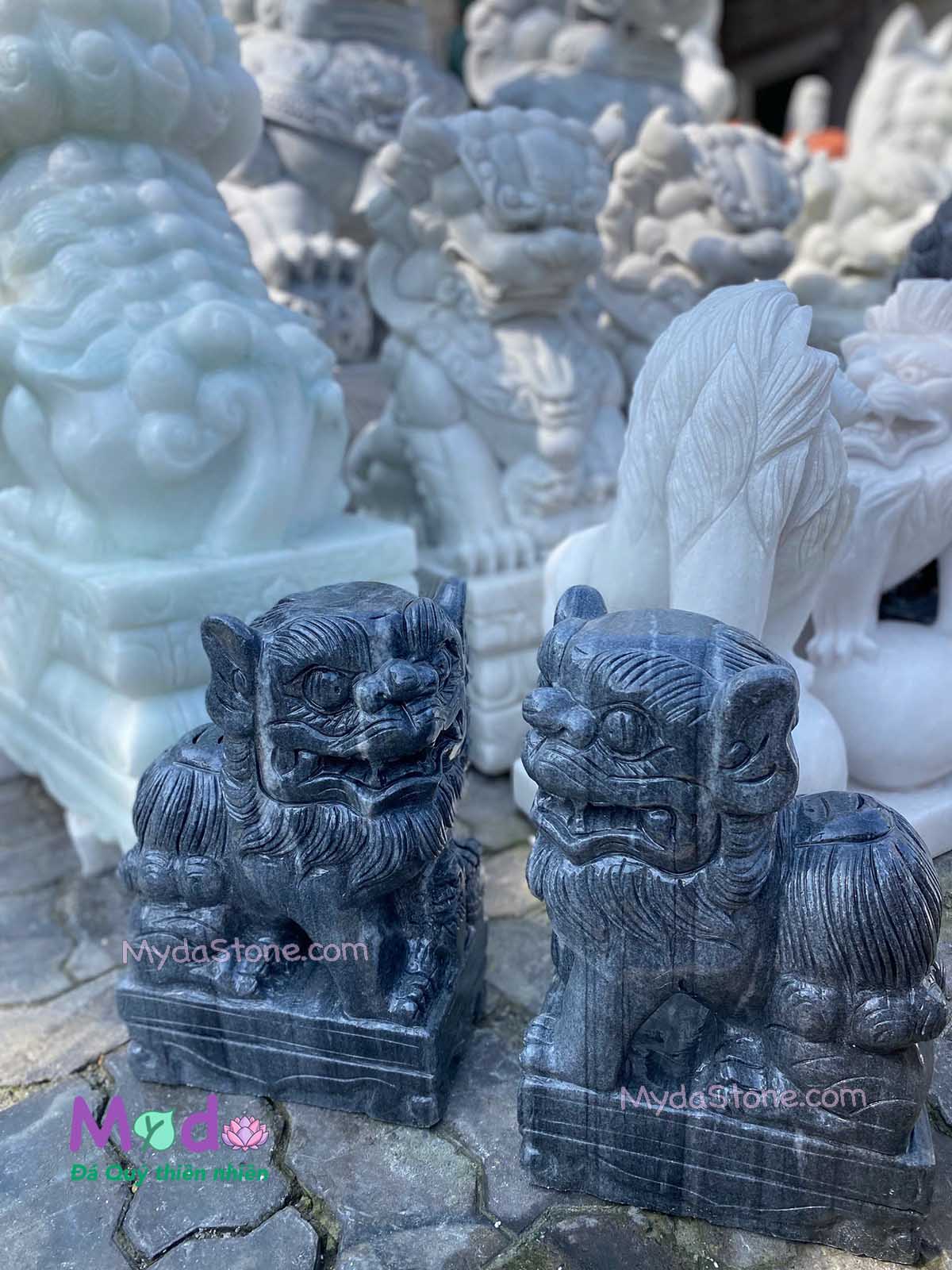 Tượng Con Nghê đá Cẩm Thạch Đen