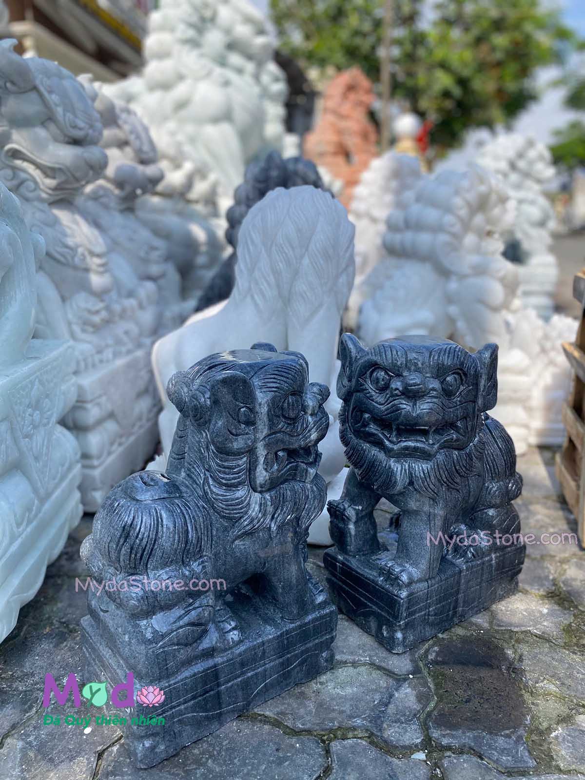 Tượng Con Nghê đá Cẩm Thạch Đen