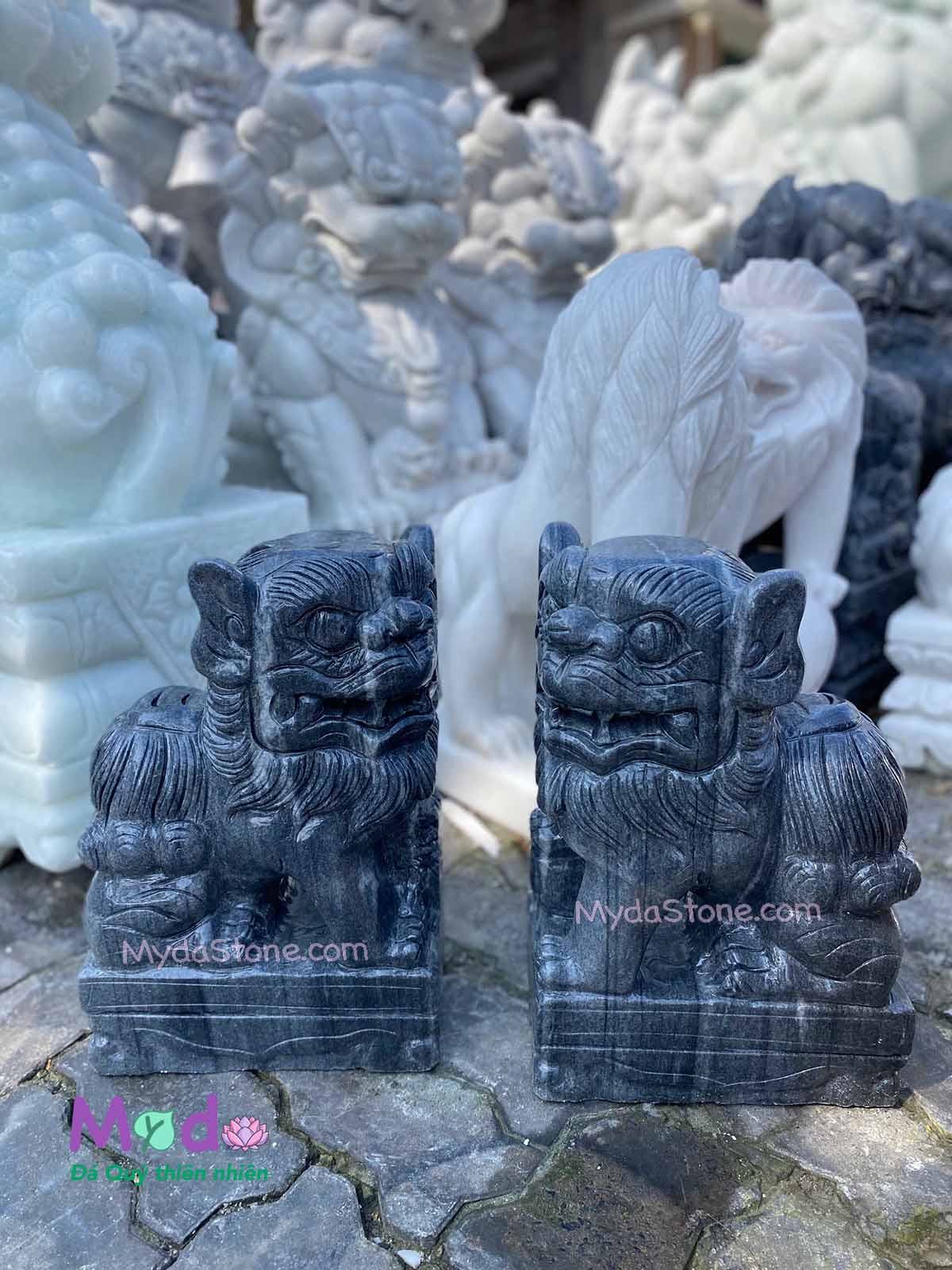 Tượng Con Nghê đá Cẩm Thạch Đen