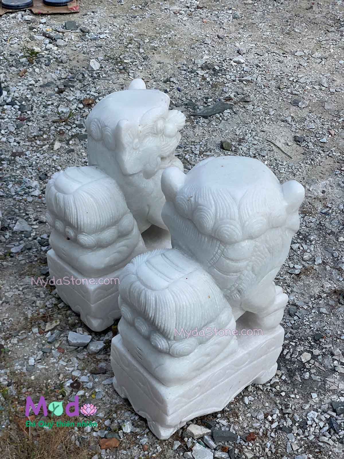 Tượng Con Nghê đá Cẩm Thạch Trắng