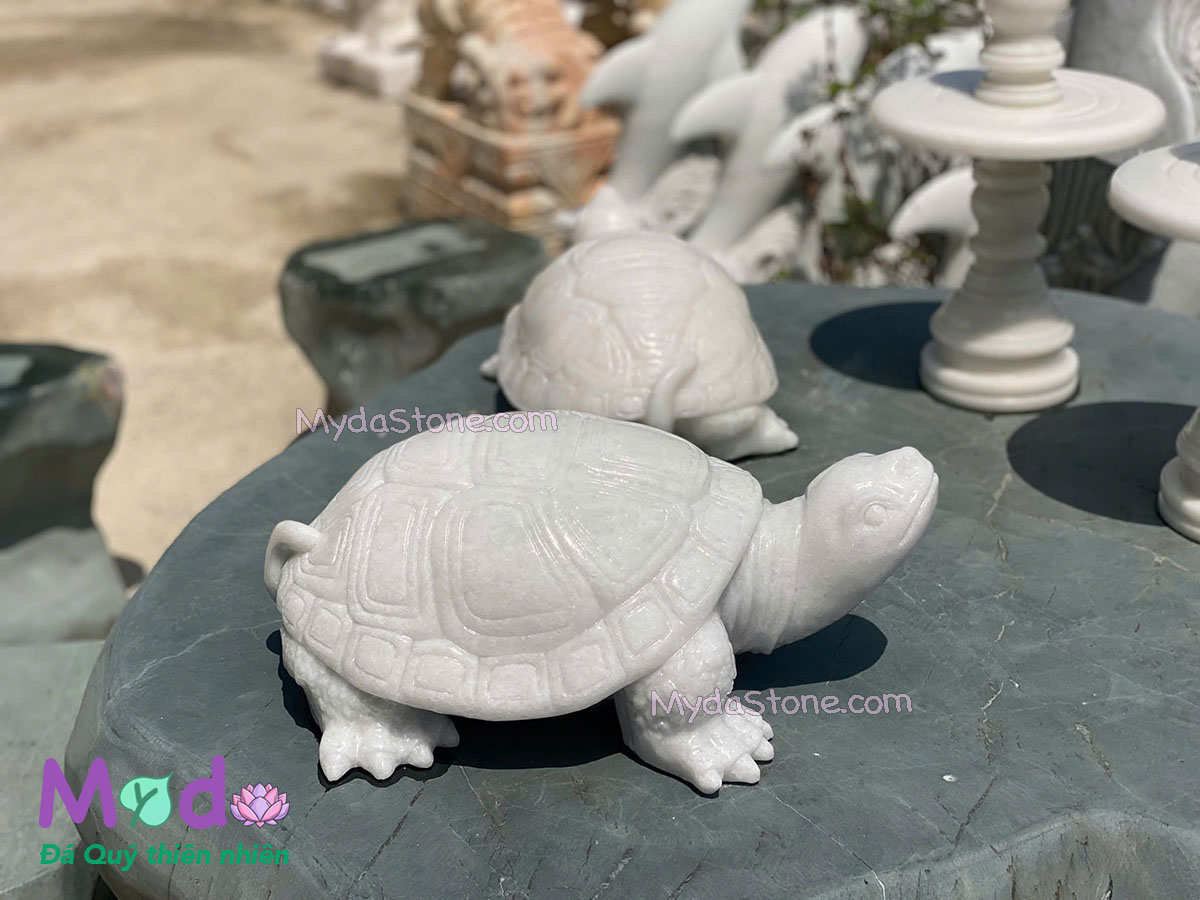 Tượng Con Rùa đá Cẩm Thạch Trắng