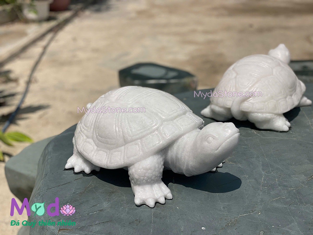 Tượng Con Rùa đá Cẩm Thạch Trắng