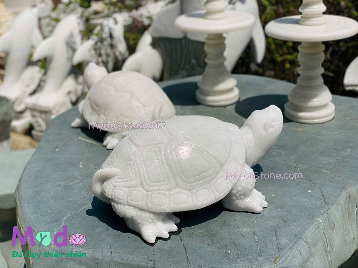 Tượng Con Rùa đá Cẩm Thạch Trắng
