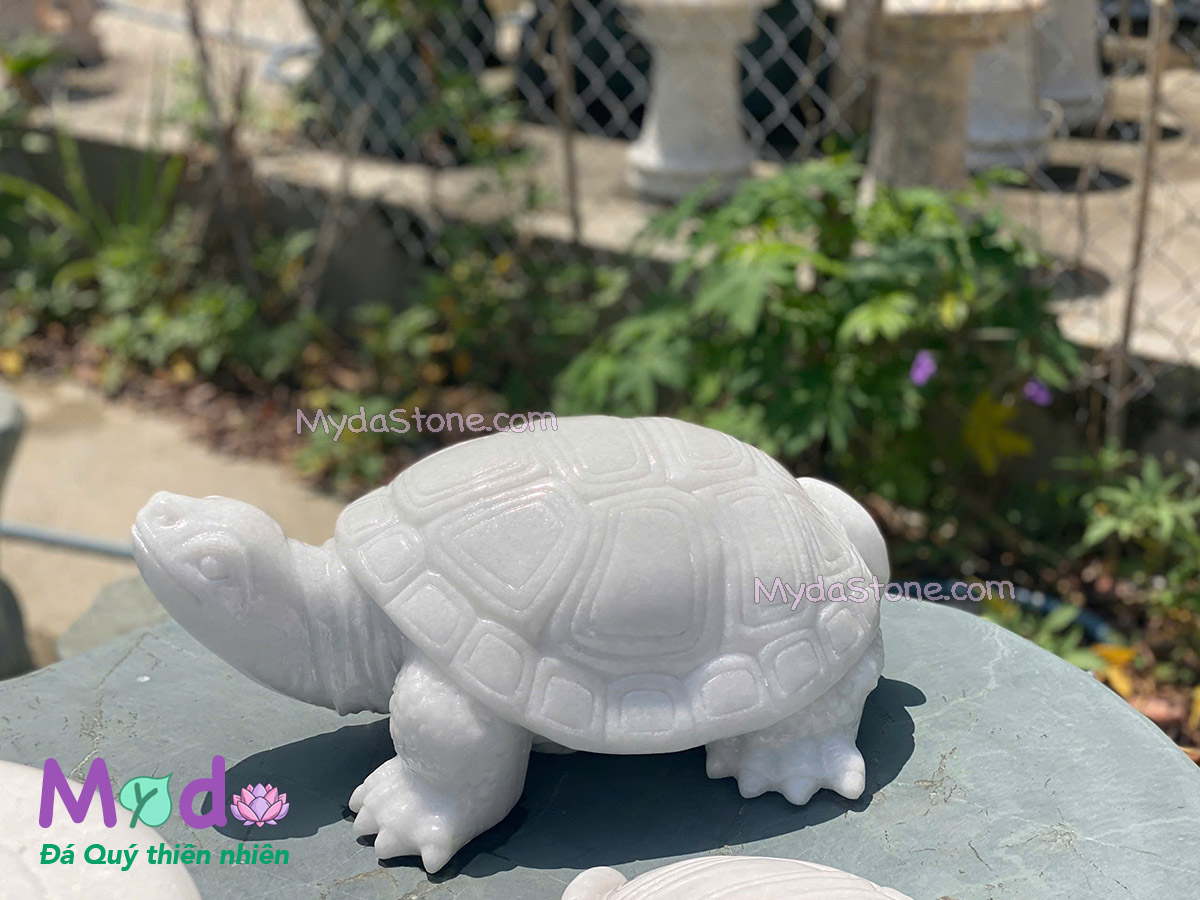 Tượng Con Rùa đá Cẩm Thạch Trắng
