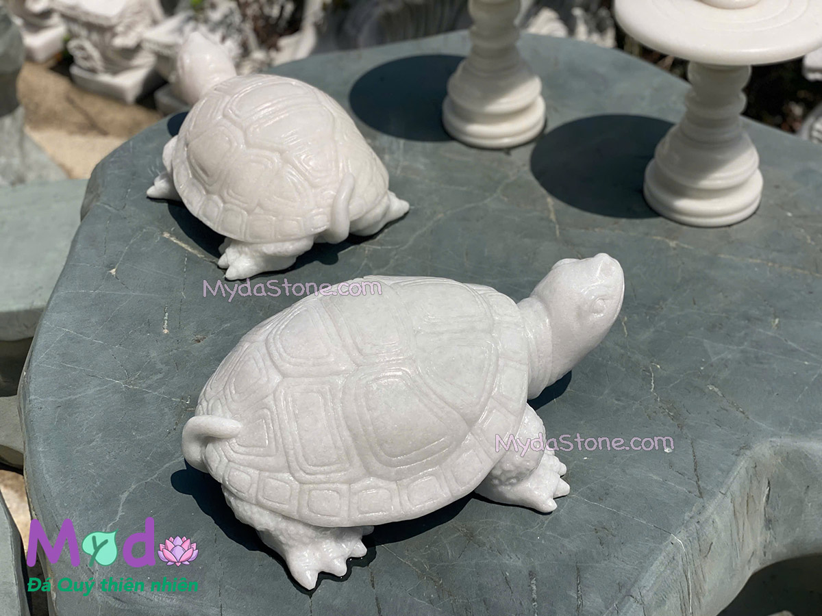 Tượng Con Rùa đá Cẩm Thạch Trắng