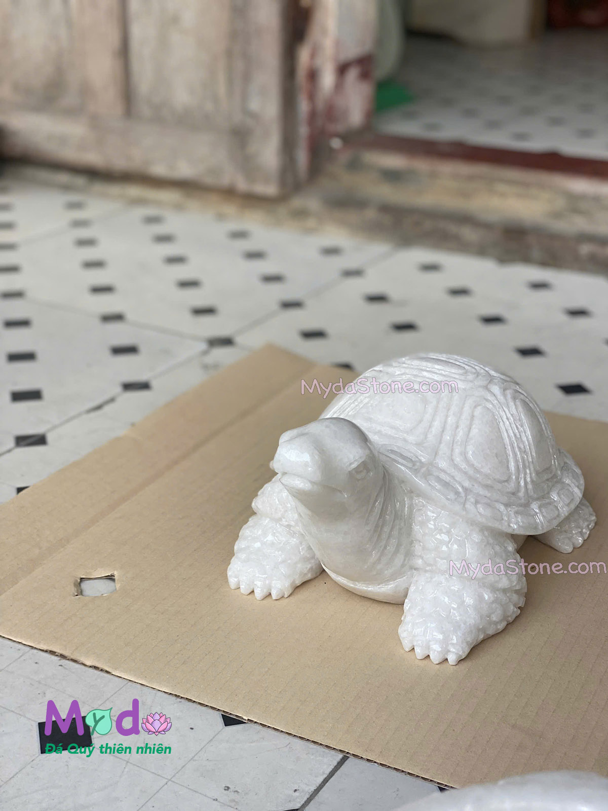 Tượng Con Rùa đá Cẩm Thạch Trắng