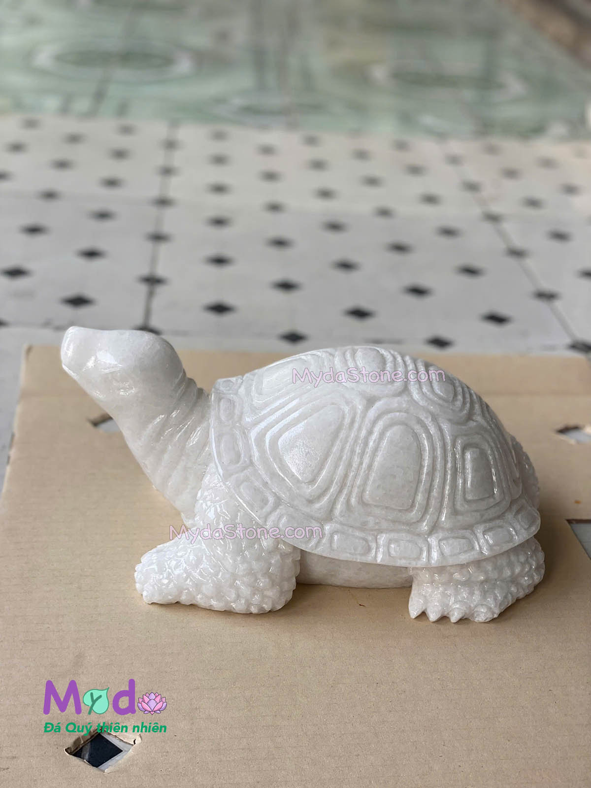 Tượng Con Rùa đá Cẩm Thạch Trắng