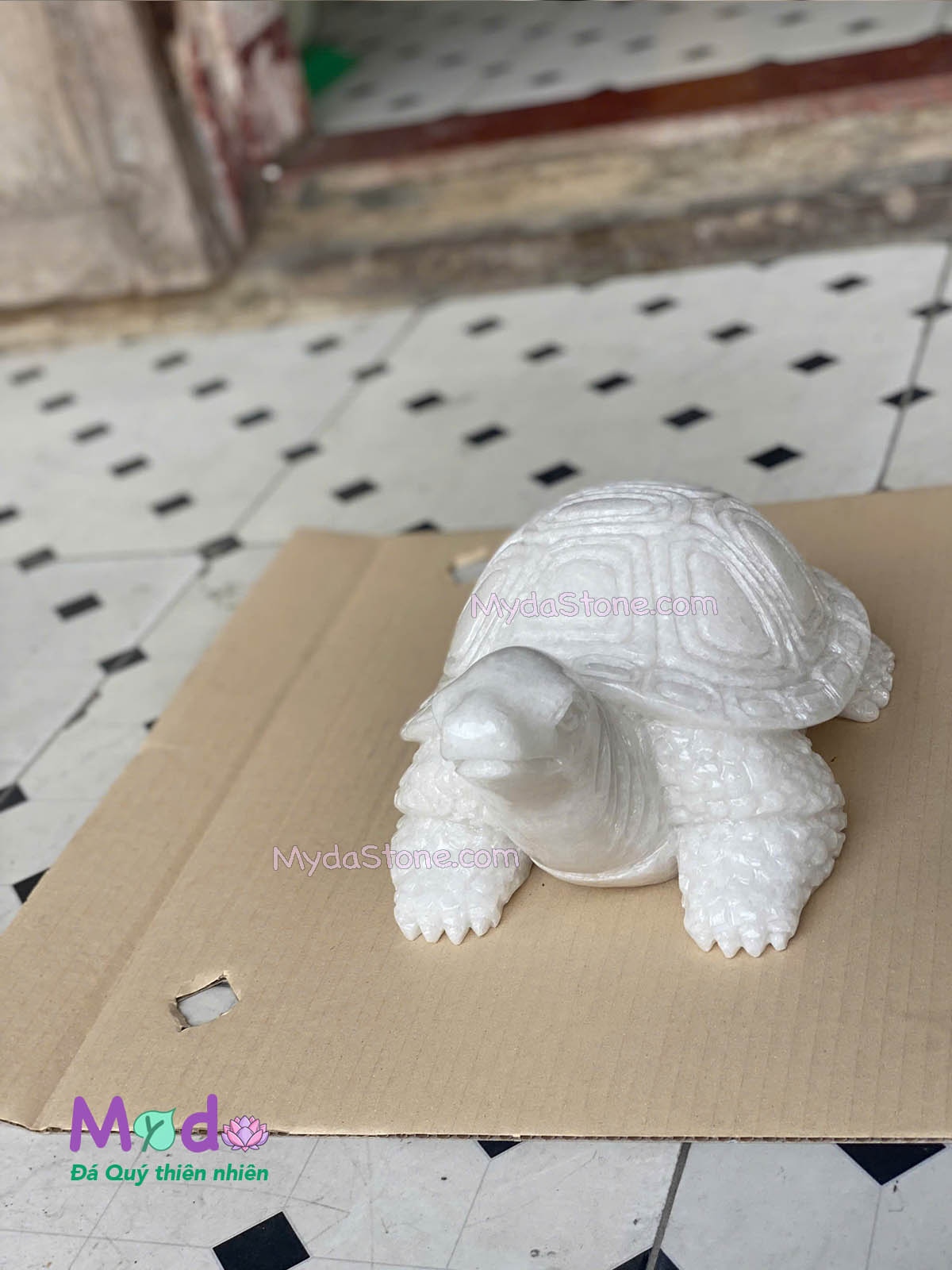 Tượng Con Rùa đá Cẩm Thạch Trắng