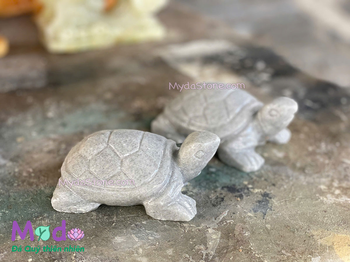 Tượng Con Rùa phong thuỷ đá Cẩm Thạch Xám