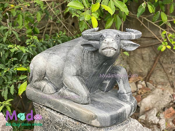 Tượng Con Trâu đá Cẩm Thạch Đen